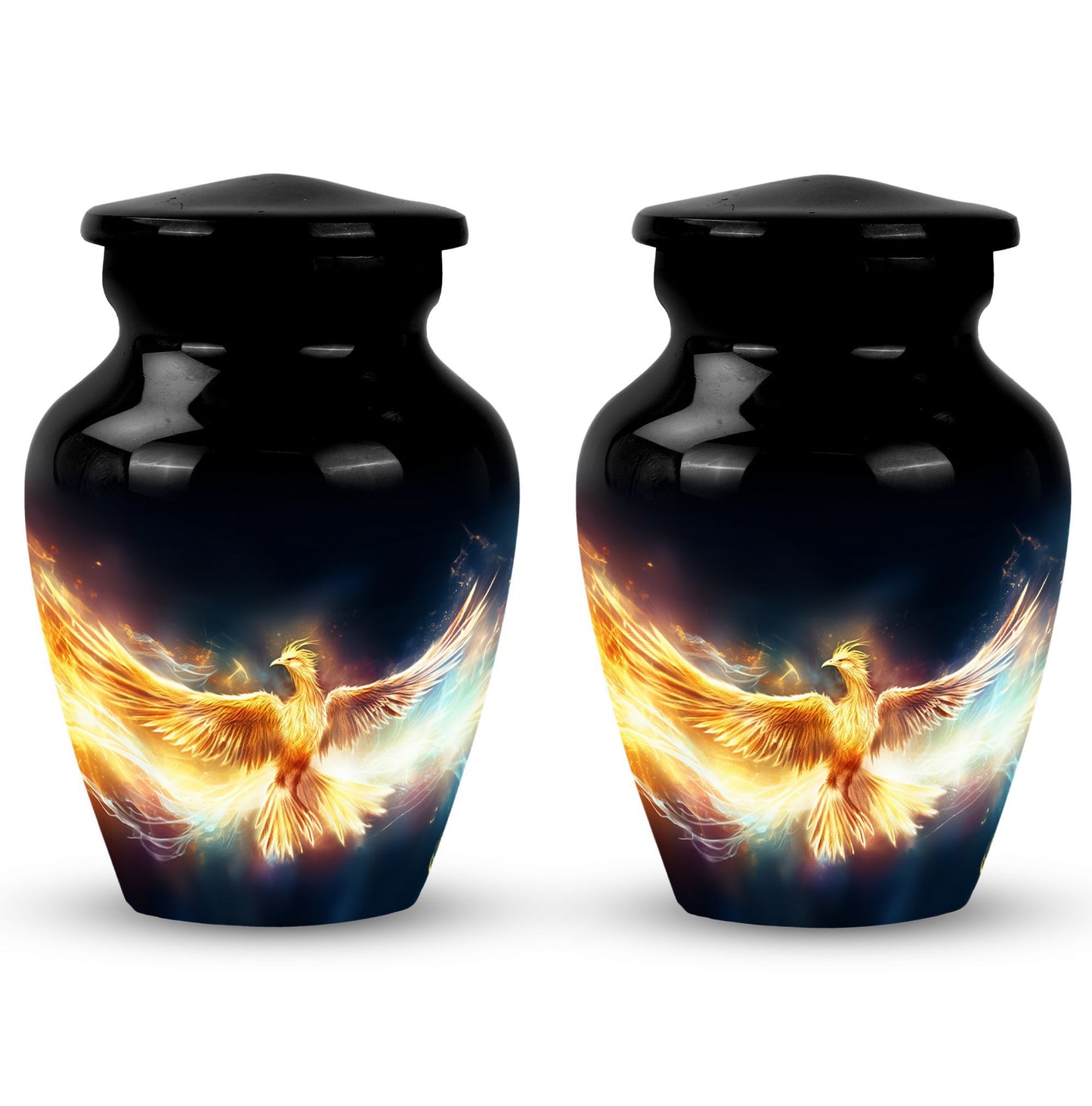 Large Yellow Phoenix Urn for Human Ashes in Classic Design