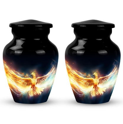 Large Yellow Phoenix Urn for Human Ashes in Classic Design
