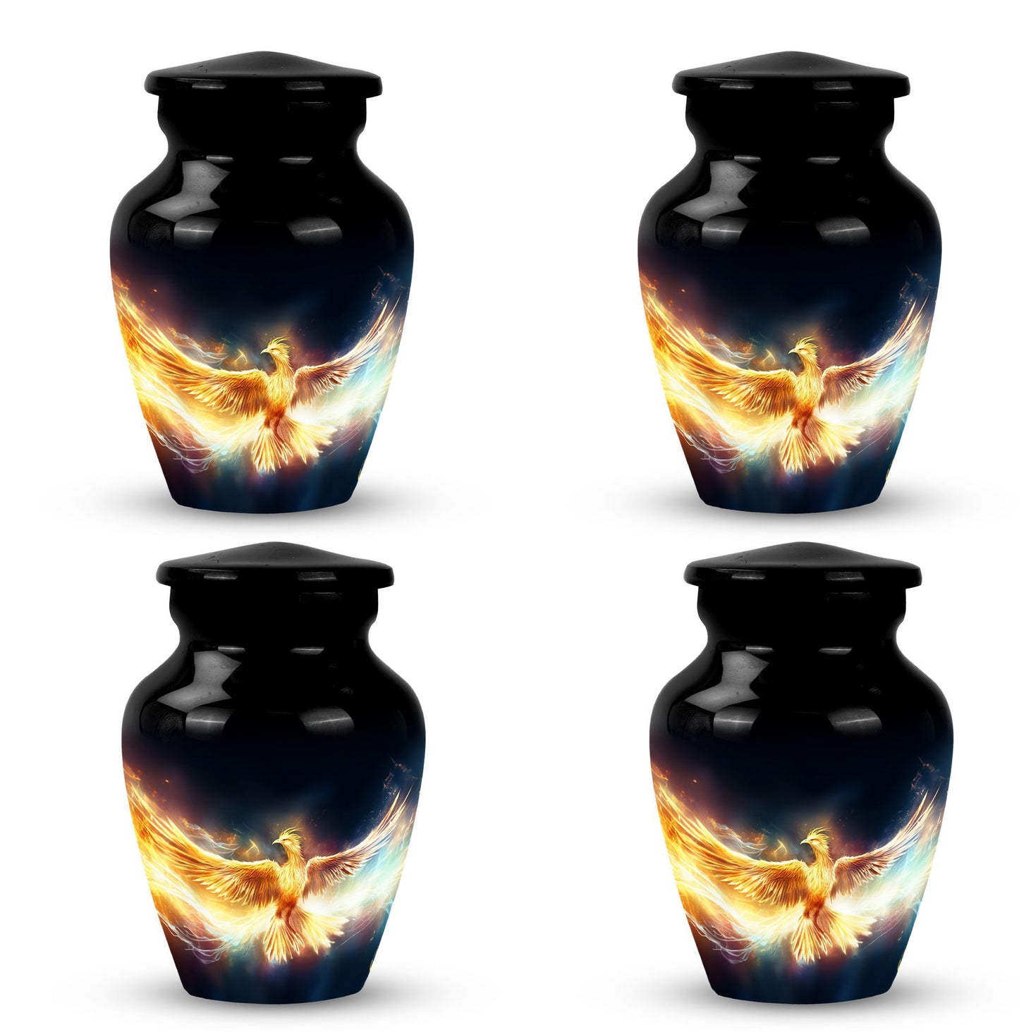 Large Yellow Phoenix Urn for Human Ashes in Classic Design