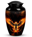 Fire Phoenix Cremation Urn, large aluminium classic design.