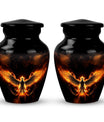 Fire Phoenix Cremation Urn, large aluminium classic design.