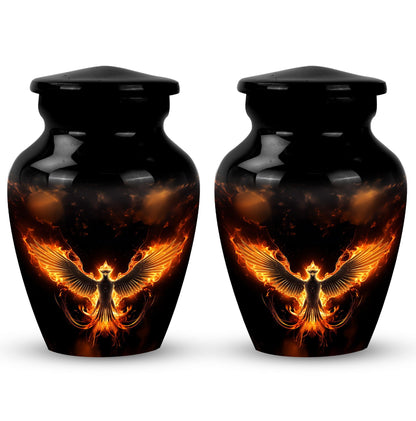 Fire Phoenix Cremation Urn, large aluminium classic design.