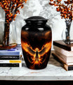 Fire Phoenix Cremation Urn, large aluminium classic design.