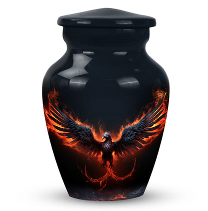 Black Phoenix Memorial Urn, classic design.