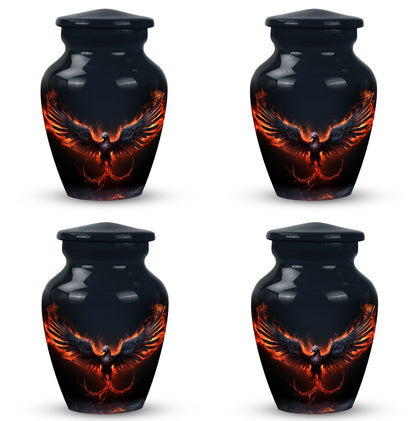 Black Phoenix Memorial Urn, classic design.