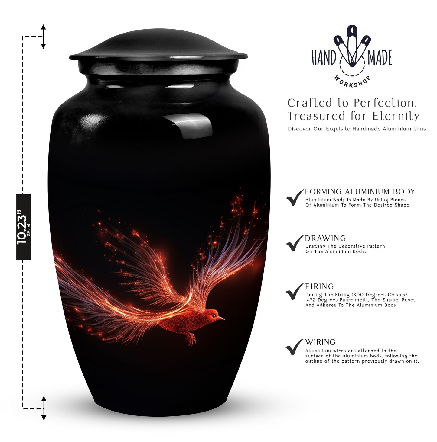 Red Sparrow Classic Urn, a unique Large Urn for human ashes.