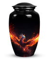 Classic 3-inch blue phoenix urn in aluminium