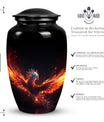 Classic 3-inch blue phoenix urn in aluminium