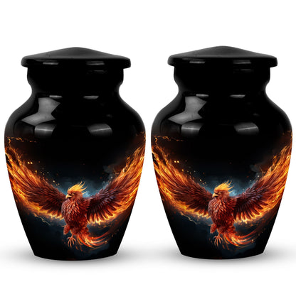 Red Phoenix Urn, a classic aluminium urn, uniquely designed