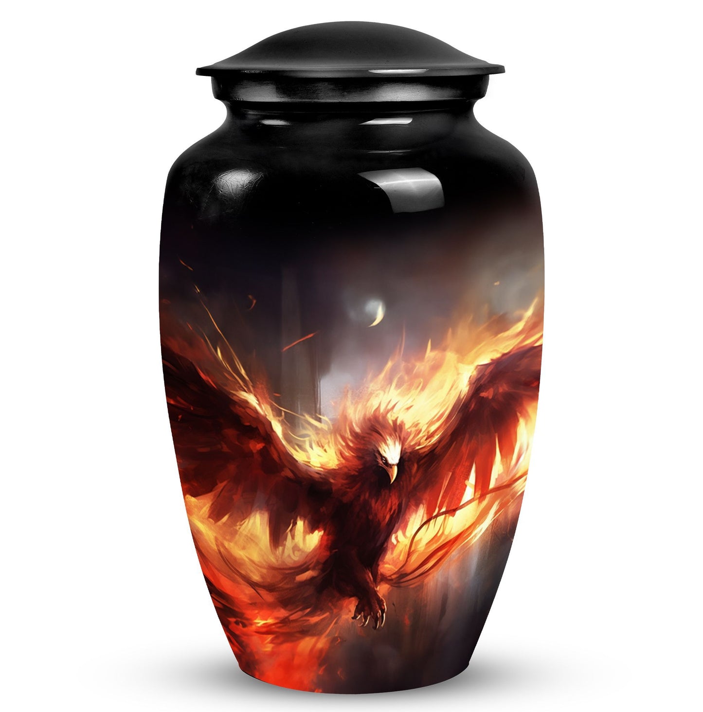 Classic Red Phoenix Cremation Urn.