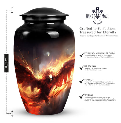 Classic Red Phoenix Cremation Urn.