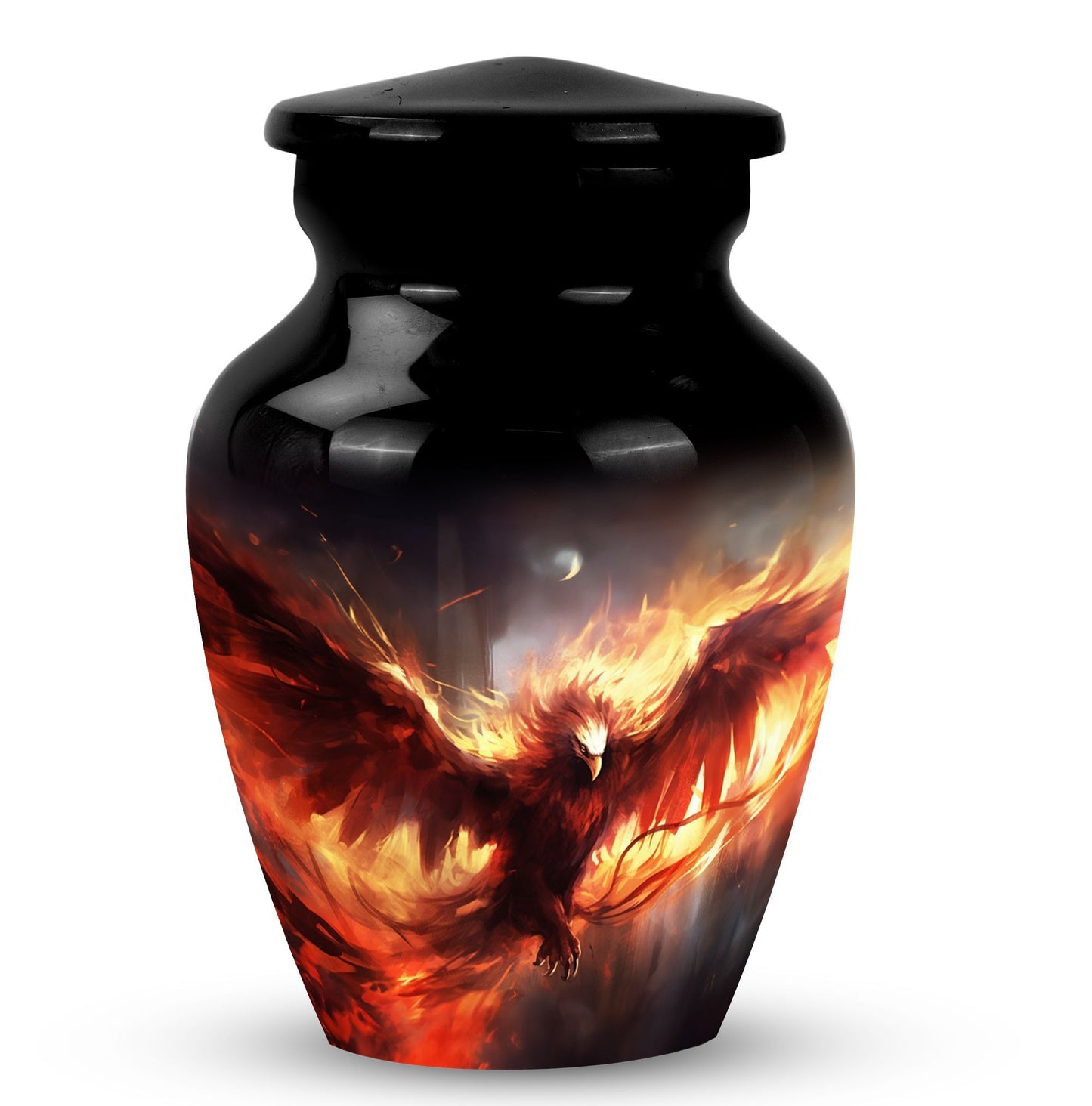 Classic Red Phoenix Cremation Urn.