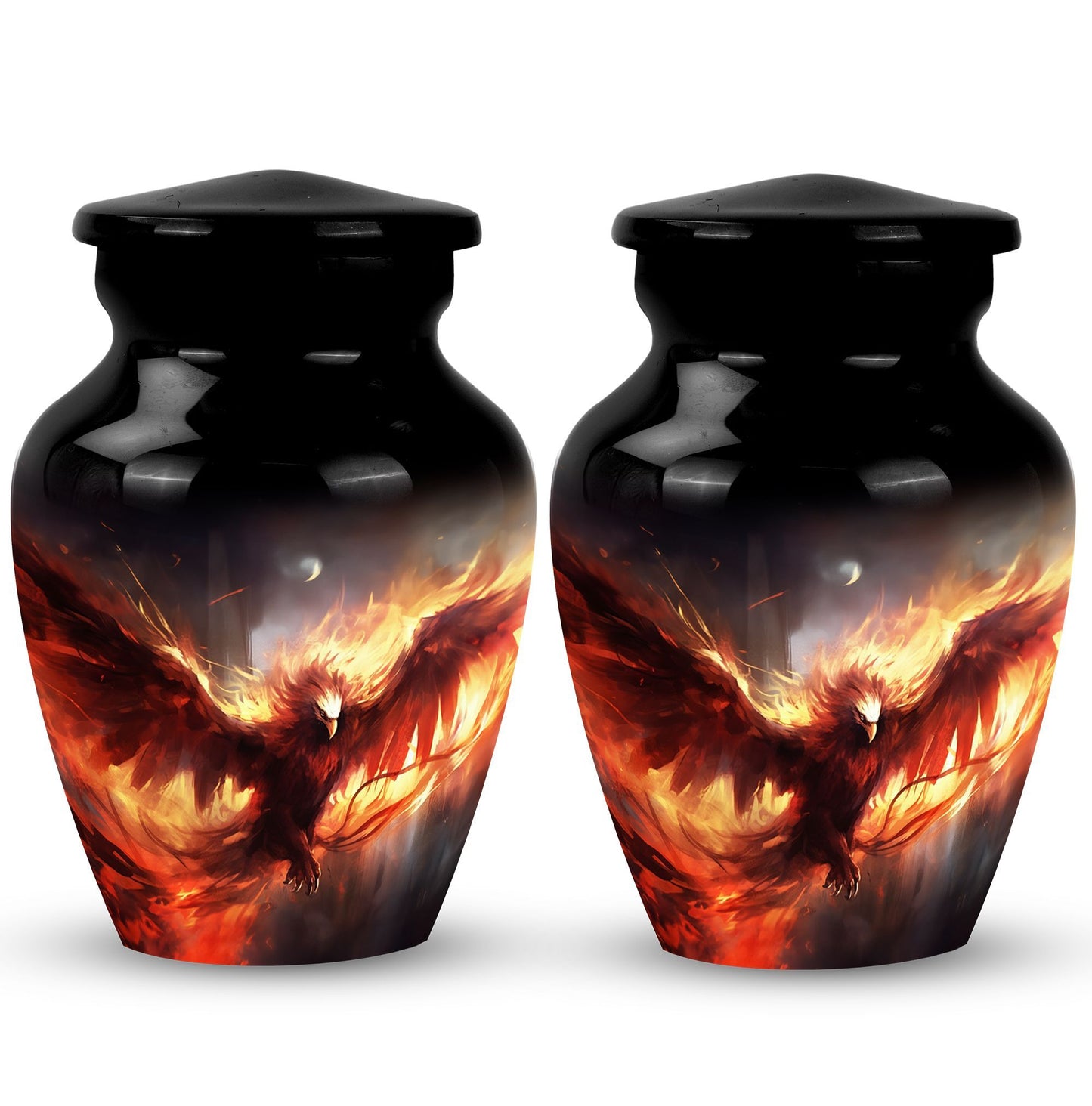 Classic Red Phoenix Cremation Urn.