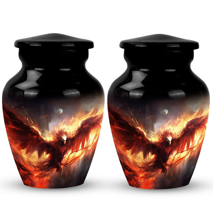 Classic Red Phoenix Cremation Urn.