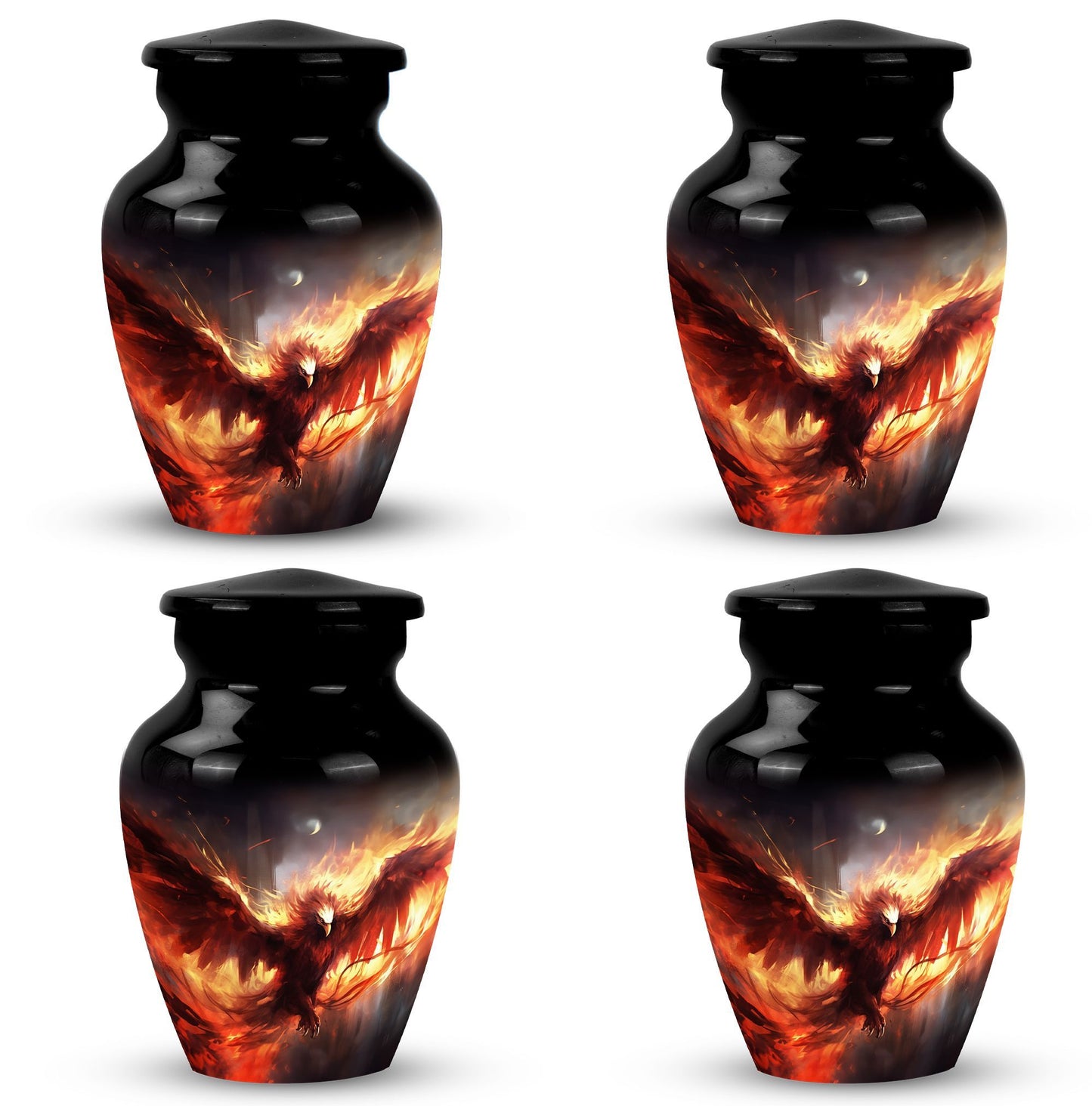 Classic Red Phoenix Cremation Urn.