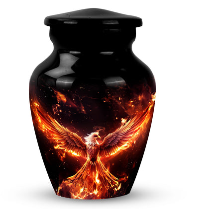 Classic urn, White Phoenix Memorial Urn, 3 Inch urn