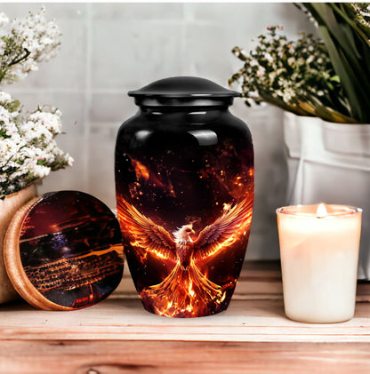 Classic urn, White Phoenix Memorial Urn, 3 Inch urn