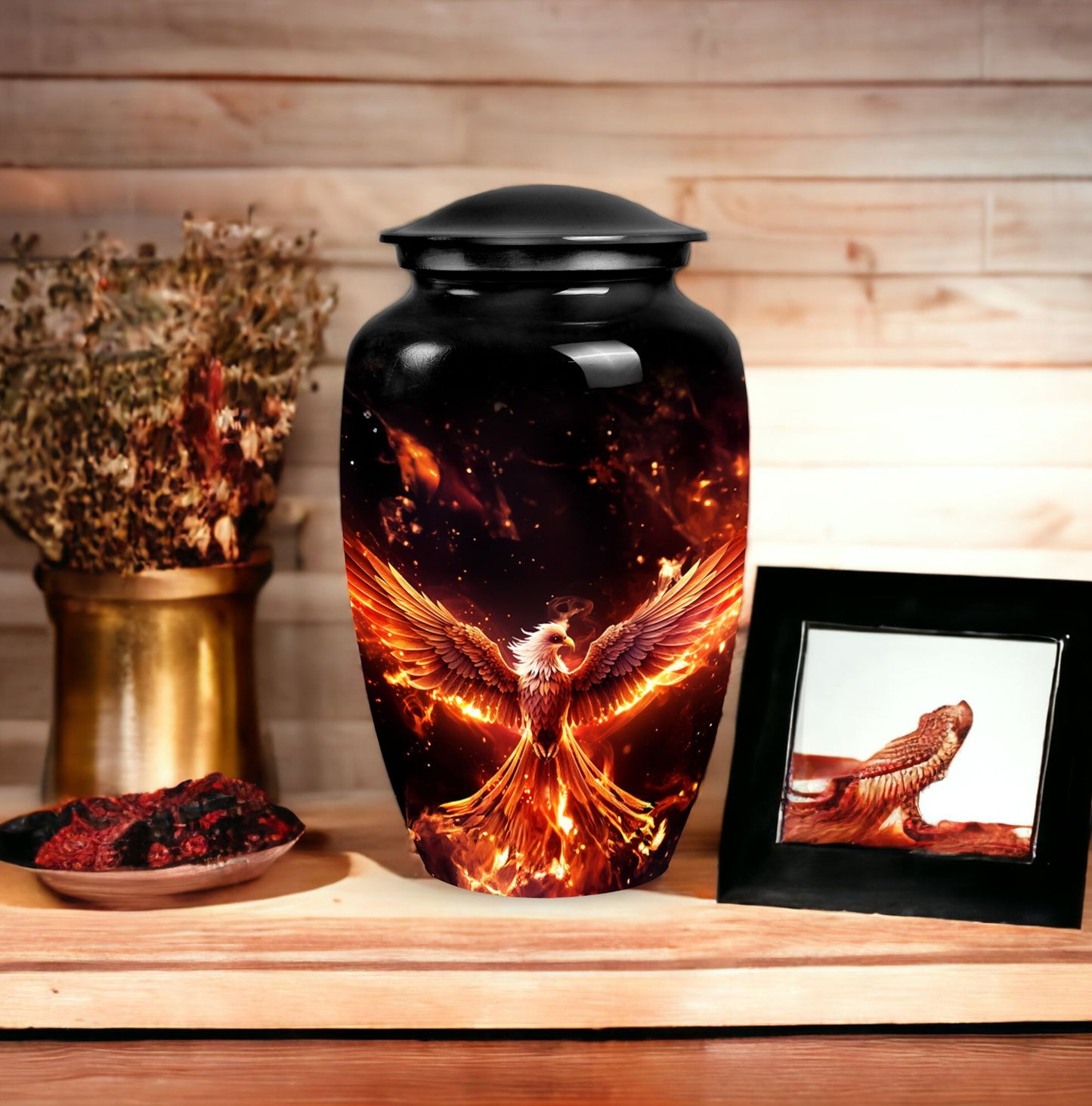 Classic urn, White Phoenix Memorial Urn, 3 Inch urn