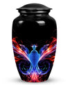 Colorful phoenix design Large Aluminium Cremation Urn.