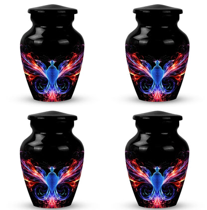 Colorful phoenix design Large Aluminium Cremation Urn.