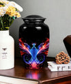 Colorful phoenix design Large Aluminium Cremation Urn.