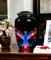 Colorful phoenix design Large Aluminium Cremation Urn.