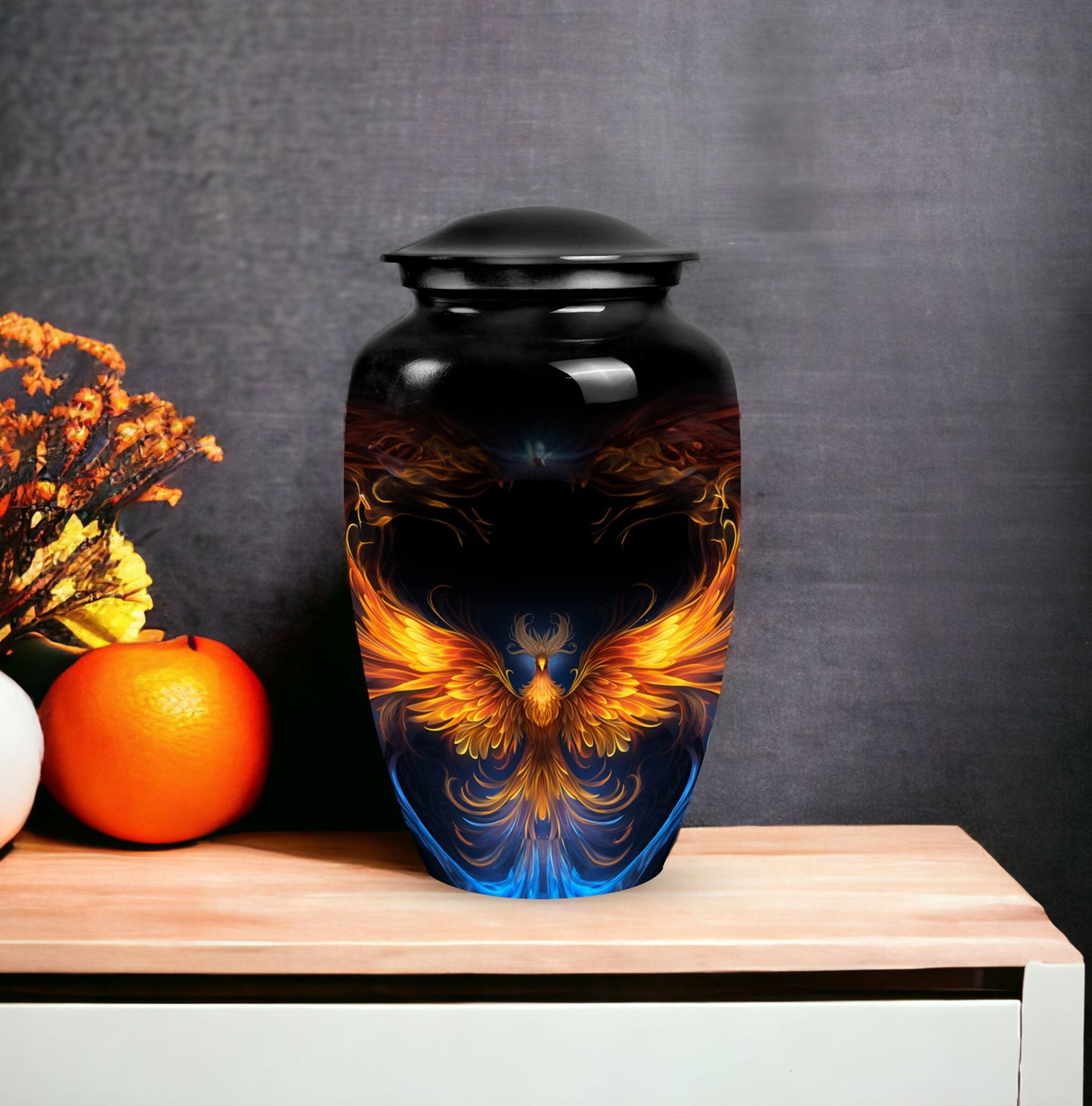 Classic Yellow Phoenix Urn for Mother.