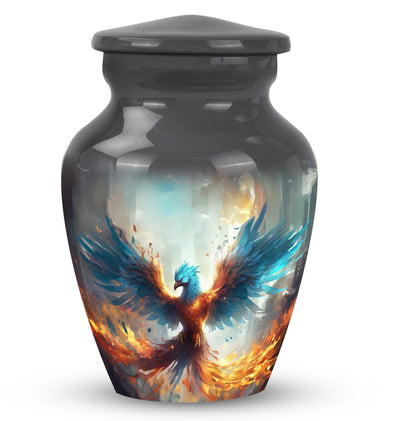 Classic blue phoenix urn for adult.