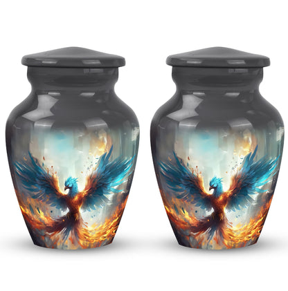 Classic blue phoenix urn for adult.