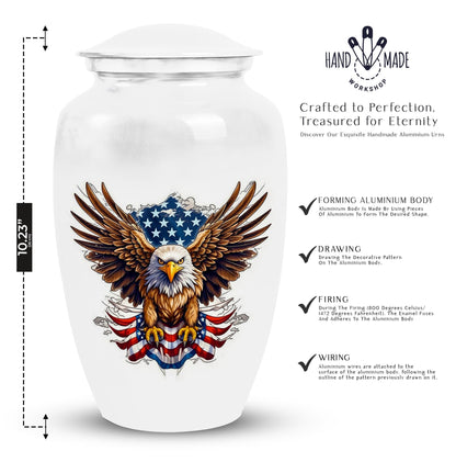 Large Classic Eagle with American Flag Memorial Urn.