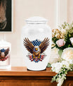 Large Classic Eagle with American Flag Memorial Urn.