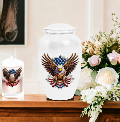 Large Classic Eagle with American Flag Memorial Urn.