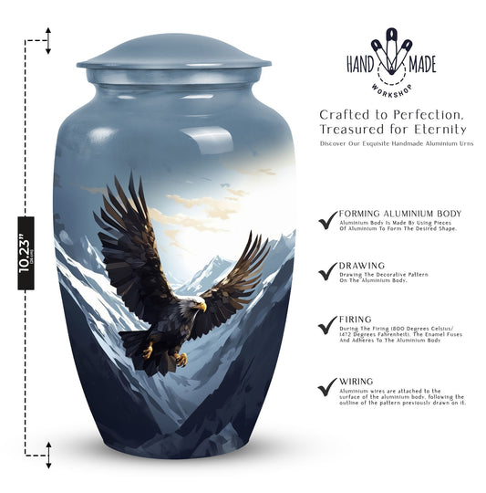 flying eagle urn made of aluminum for storing adults' ashes