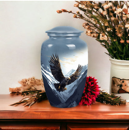 flying eagle urn made of aluminum for storing adults' ashes