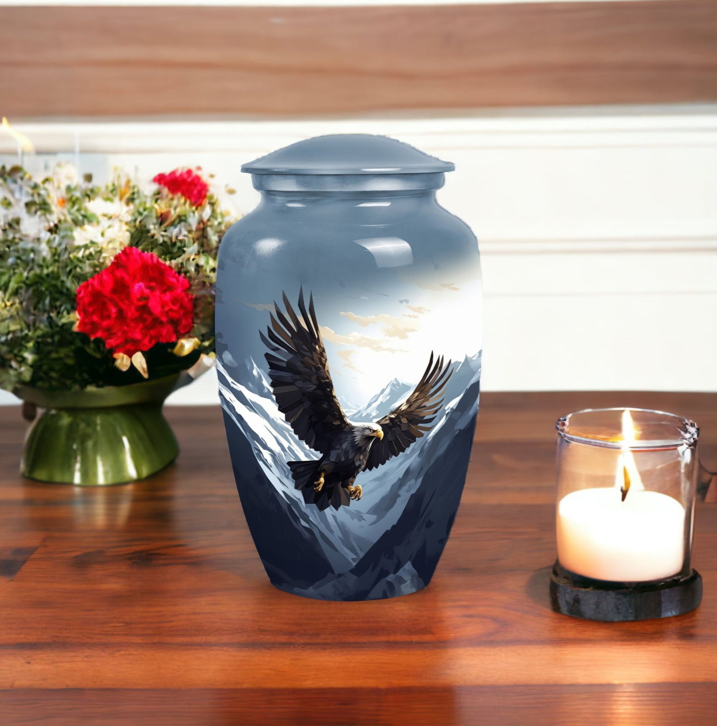 flying eagle urn made of aluminum for storing adults' ashes