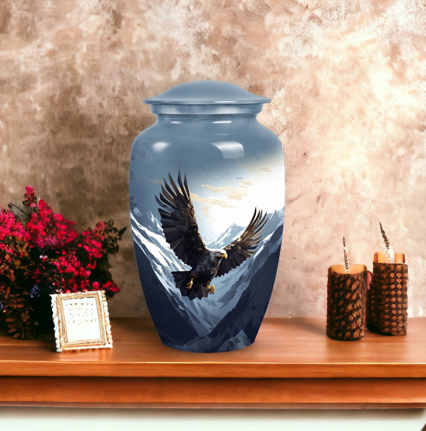flying eagle urn made of aluminum for storing adults' ashes