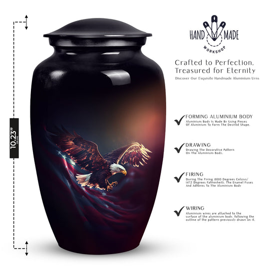 Classic 3 Inch Flying Eagle Urn for Ashes, Personalizable.