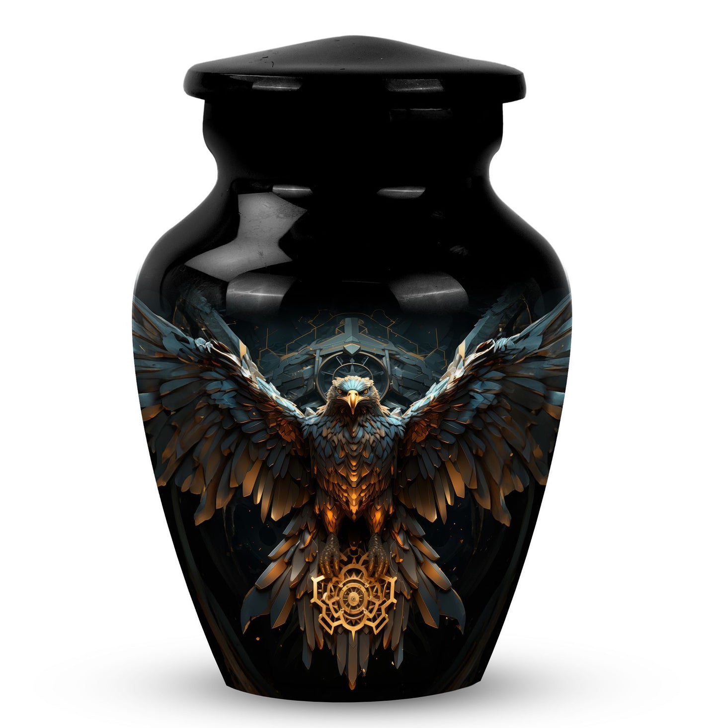 Classic Eagle Guarding Urn, Custom Large Cremation Urn.