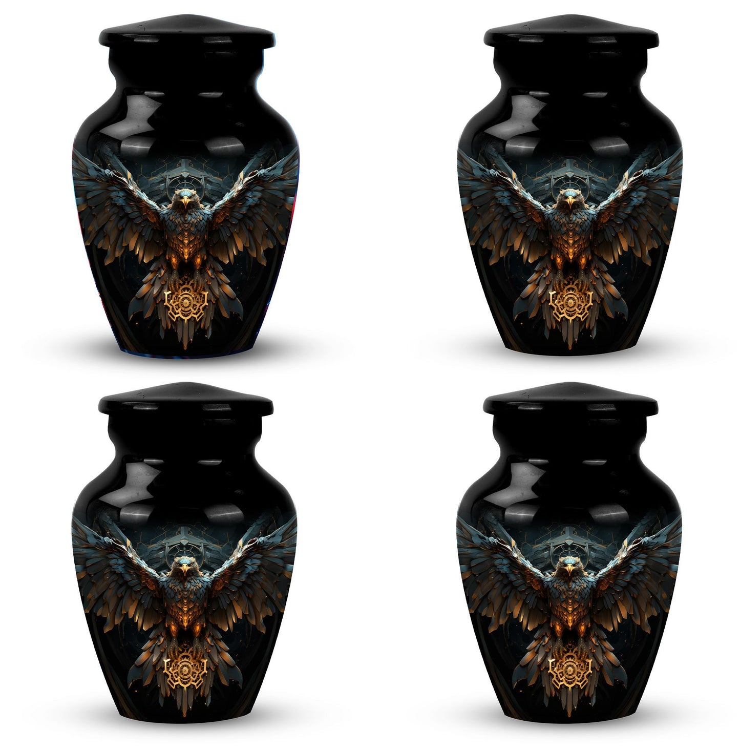 Classic Eagle Guarding Urn, Custom Large Cremation Urn.