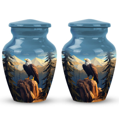 Large Eagle in Mountains Cremation Urn.