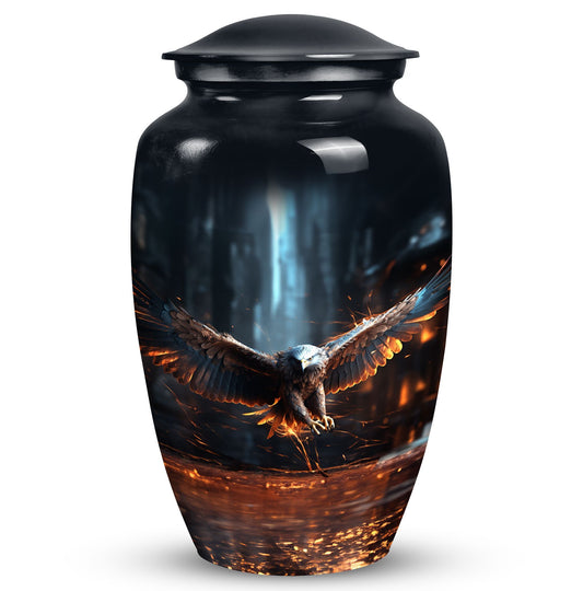 Classic Eagle Urn, custom urn, large aluminum burial urn.