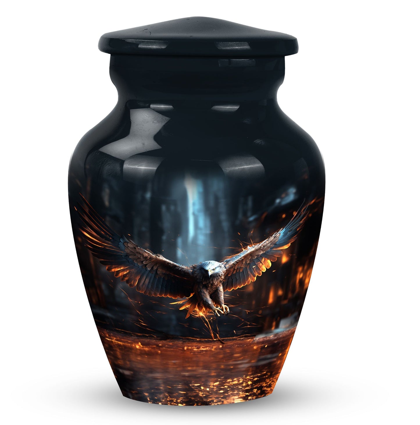 Classic Eagle Urn, custom urn, large aluminum burial urn.