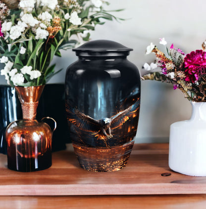 Classic Eagle Urn, custom urn, large aluminum burial urn.
