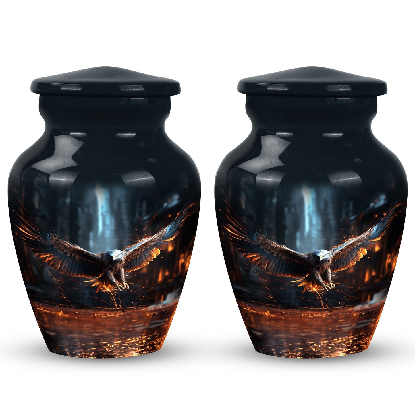 Classic Eagle Urn, custom urn, large aluminum burial urn.