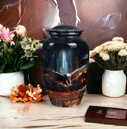 Classic Eagle Urn, custom urn, large aluminum burial urn.