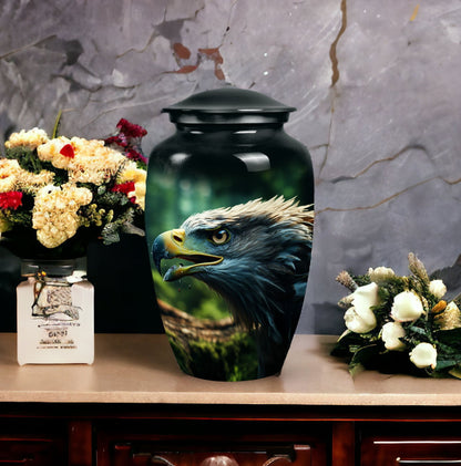 Eagle Memorial Urn, 3-inch classic aluminium urn.