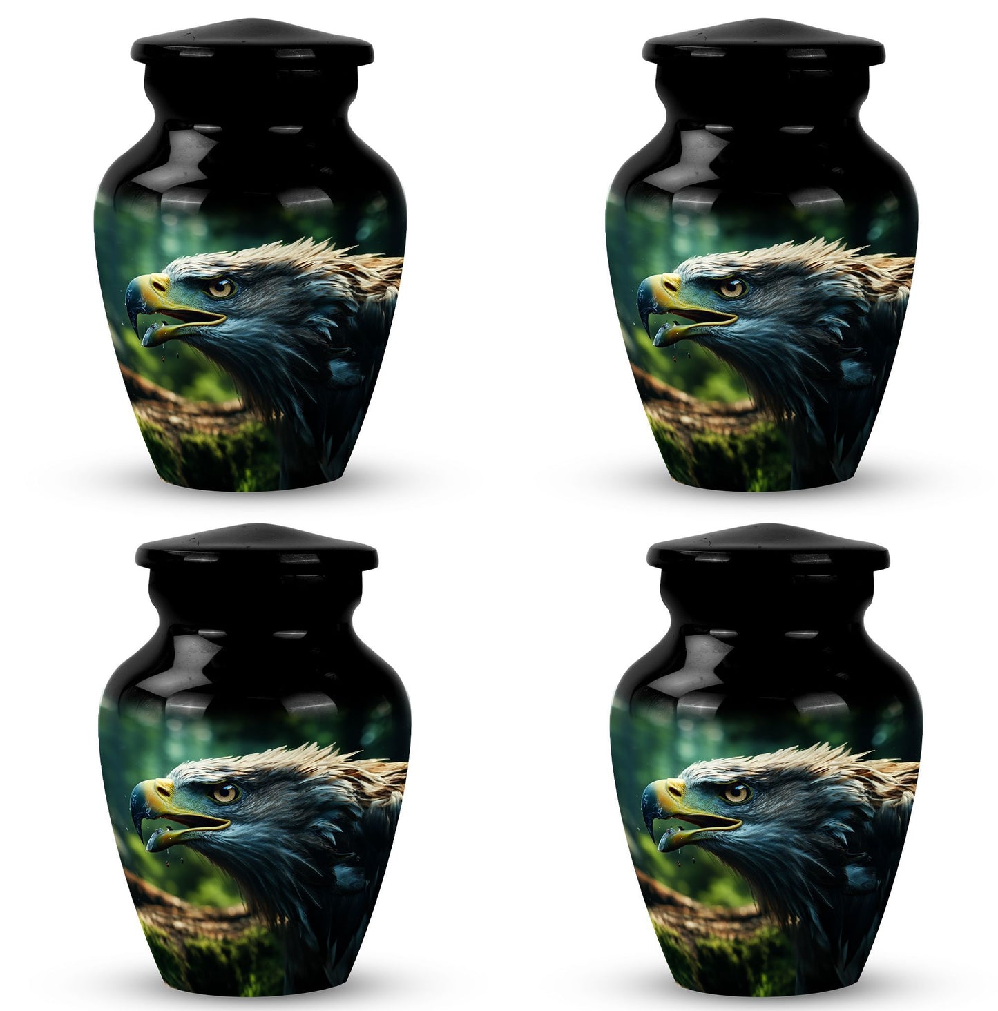 Eagle Memorial Urn, 3-inch classic aluminium urn.