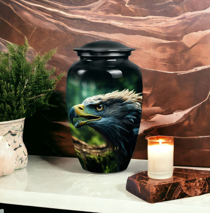 Eagle Memorial Urn, 3-inch classic aluminium urn.