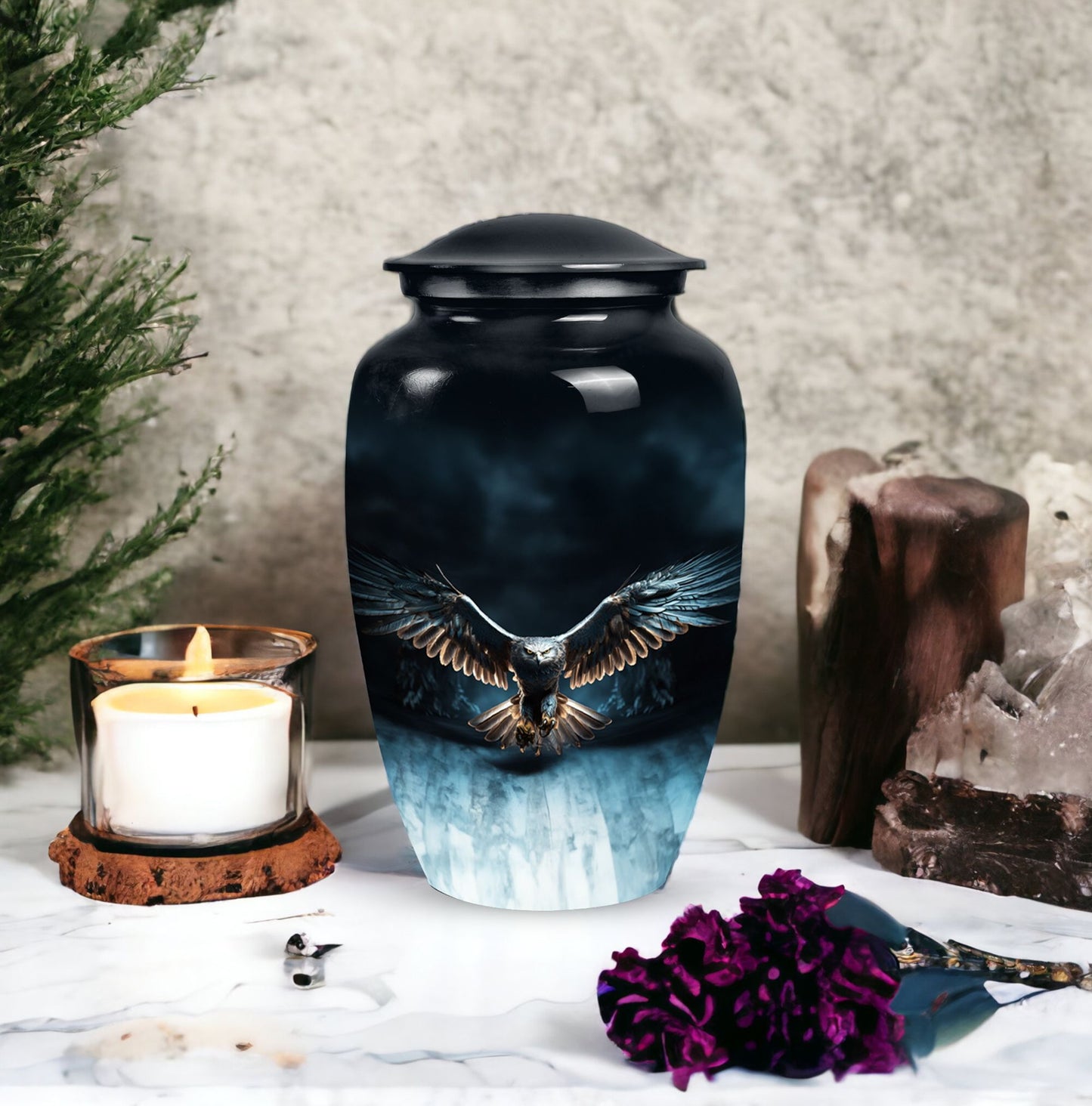 Large classic eagle urn for human ashes.