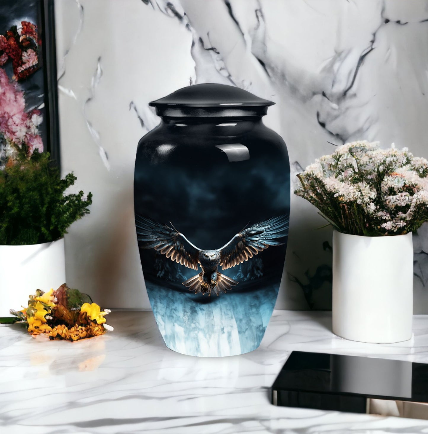 Large classic eagle urn for human ashes.